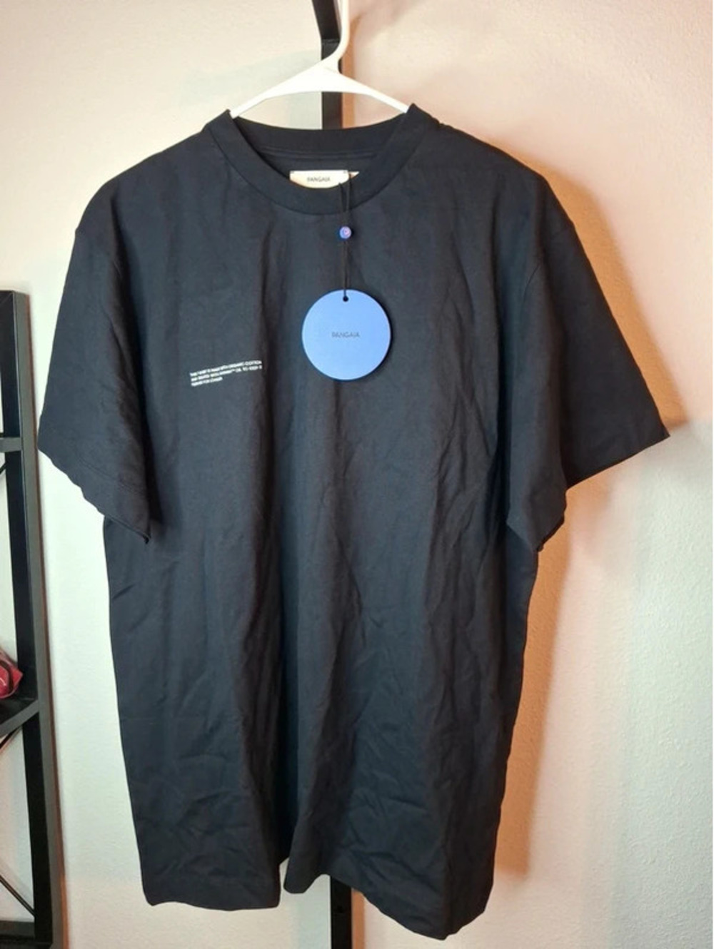 Pangaia Men black organic cotton T-shirt NWT size L